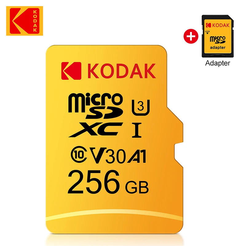 Original KODAK 256GB Memory Card 128GB U3 4K Micro SD Card 64GB 32GB A1 SDHC Microsd UHS-I C10 TF Trans Flash Microsd