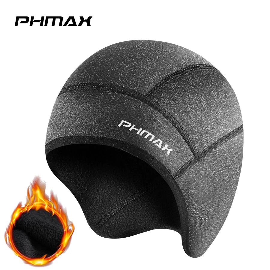PHMAX Winter warm beanie padded ear protection head cover bicycle motorbike helmet liner cycling equipment