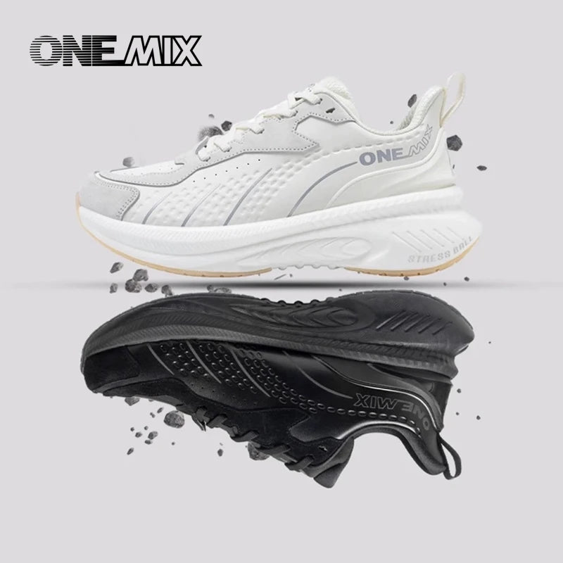 ONEMIX 2025 Winter Training Running Shoes for Men Sport Shoes Leather Warm Wear-resistant Female Jogging Shoes Walking Sneakers